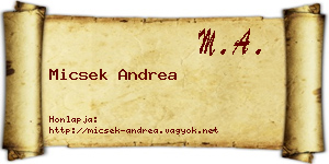 Micsek Andrea névjegykártya